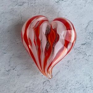 Glass Heart Paperweight